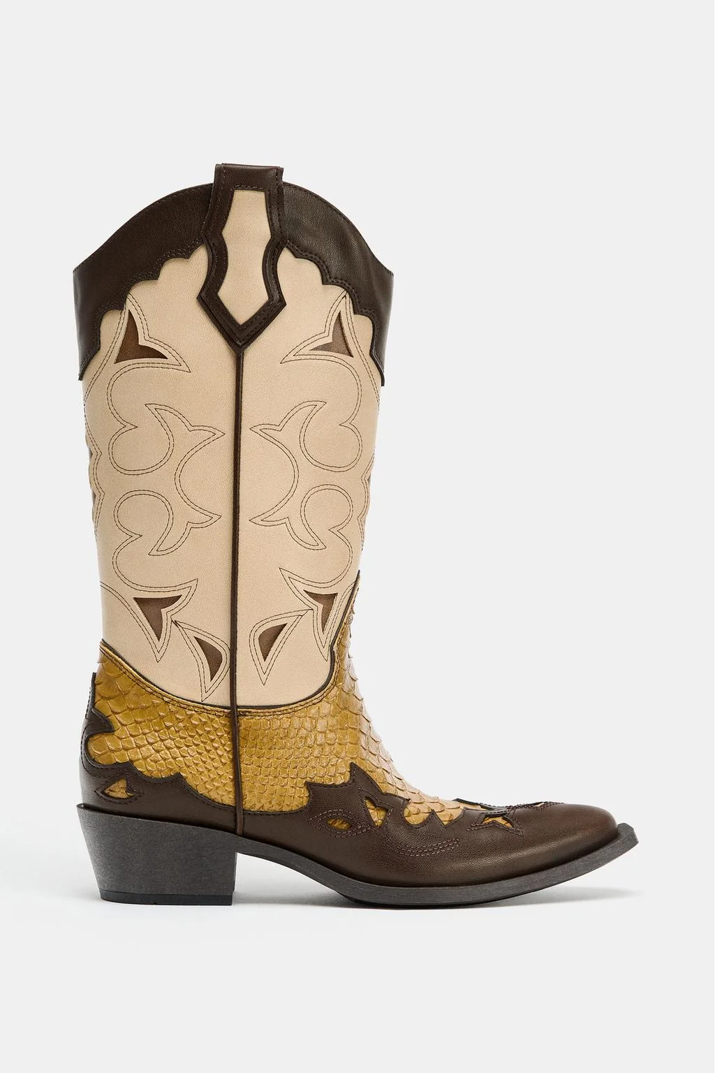 Комбинированные ботинки в стиле ковбой — САПОГИ | БОТИНКИ