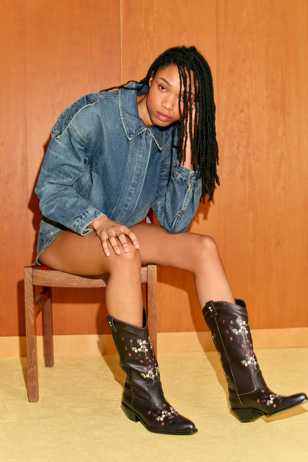 Кожаные ковбойские ботинки с цветами — САПОГИ | БОТИНКИ