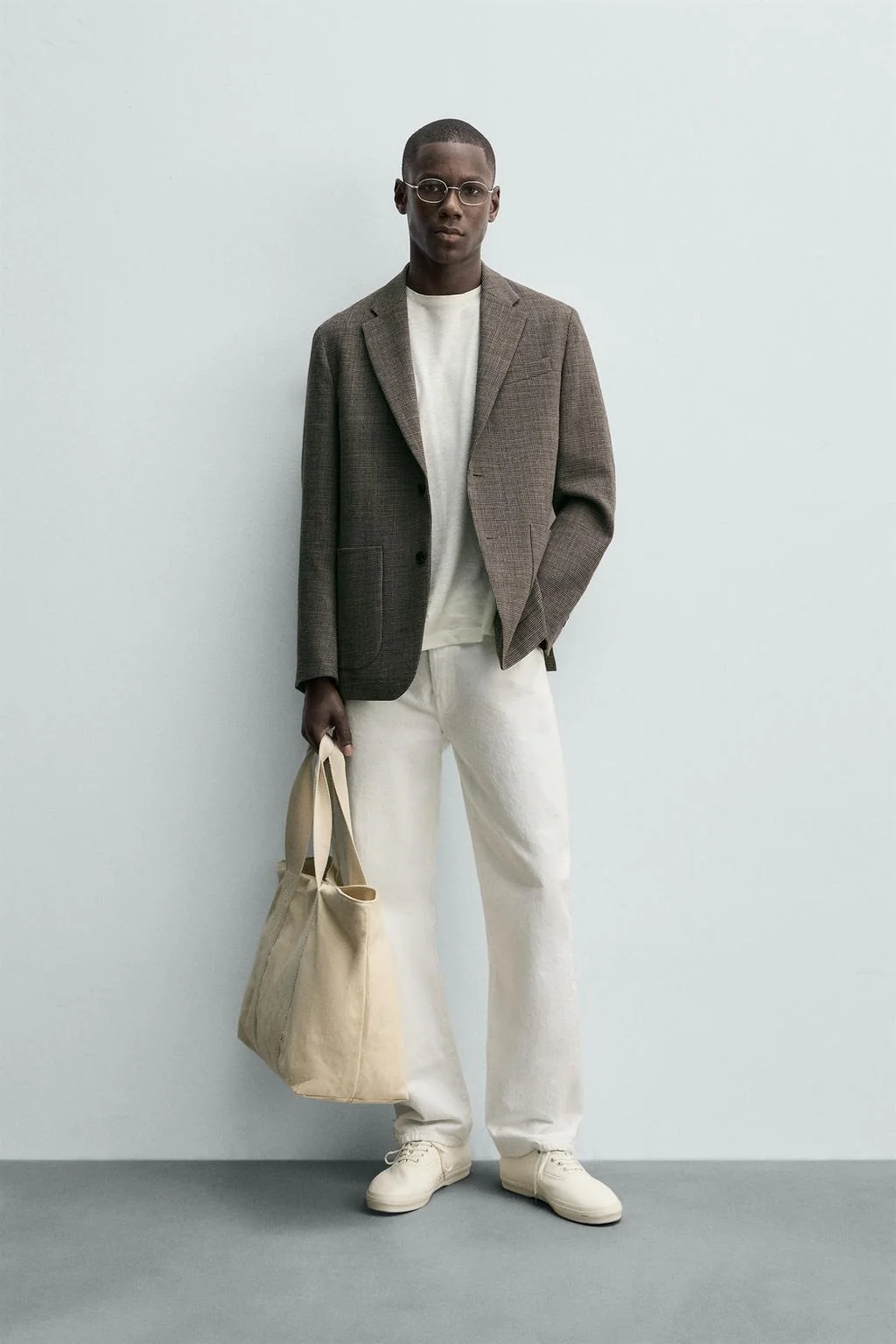 Пиджак в гусиную лапку обычного кроя