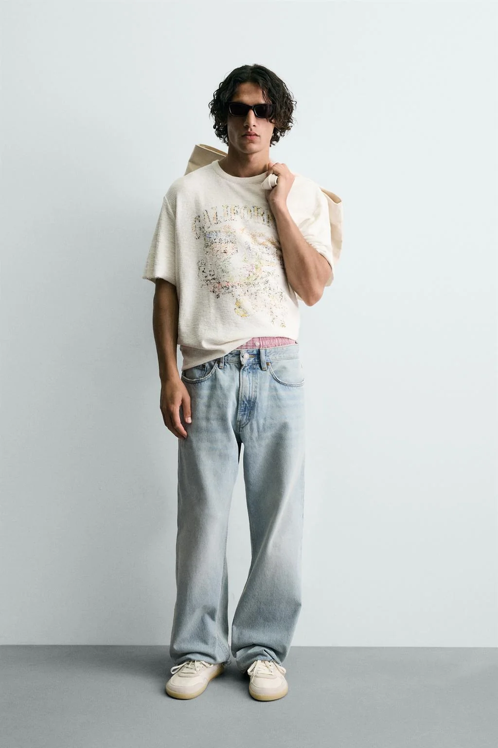 Футболка из трикотажа с принтом и эффектом потёртости — KNITWEAR