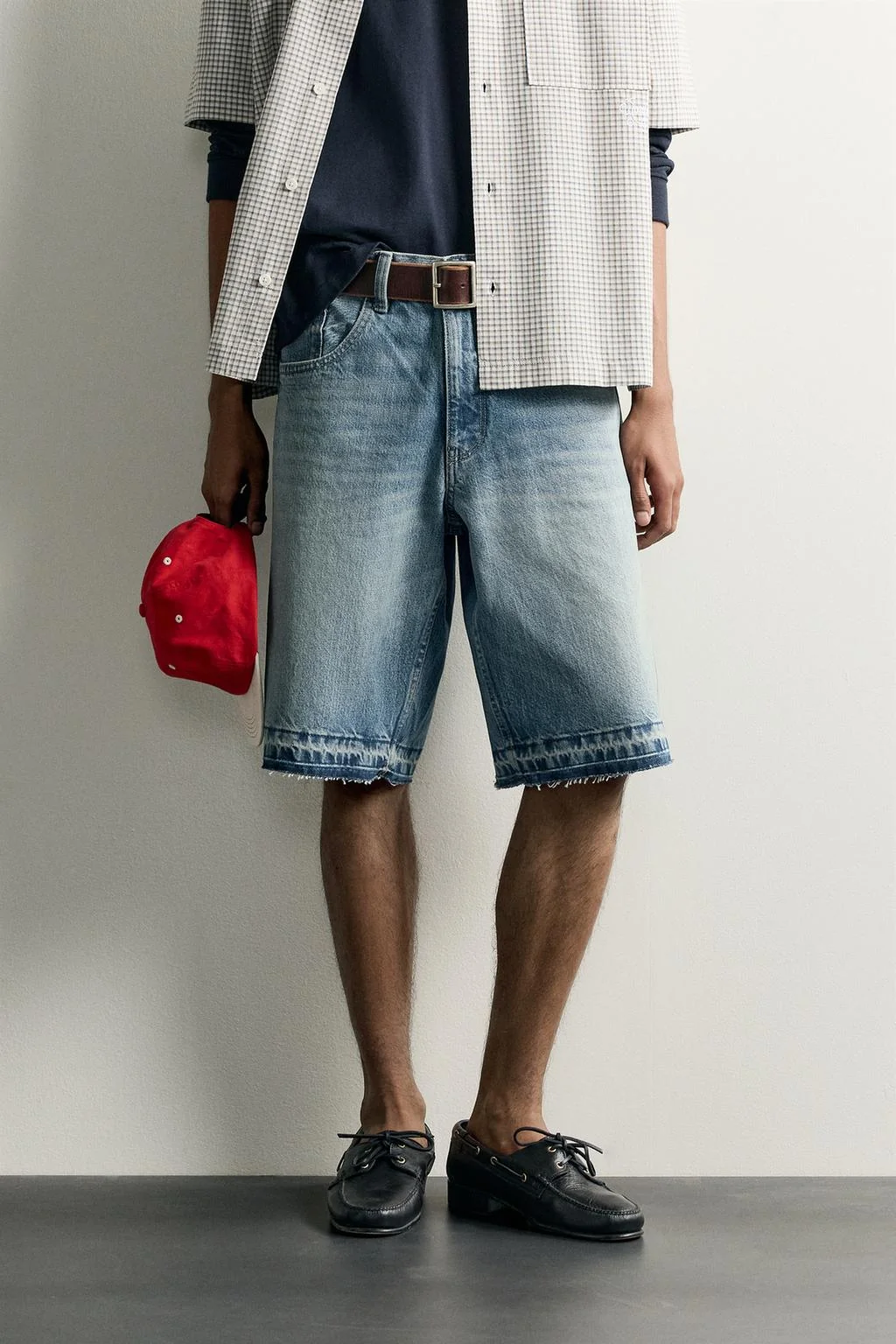 Брюки-бермуды из денима свободного кроя