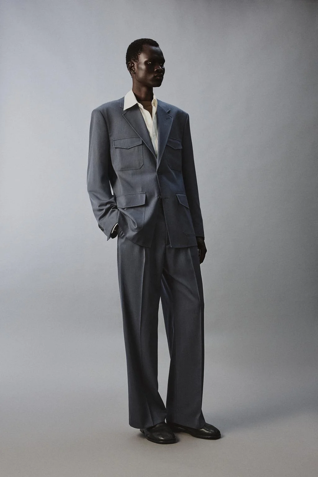 Брюки для костюма из шерстяной смеси с эффектом баллон