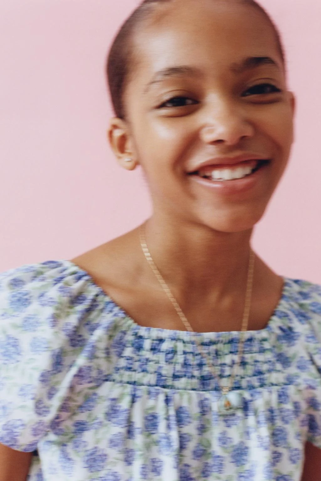 GATHERED FLORAL TOP