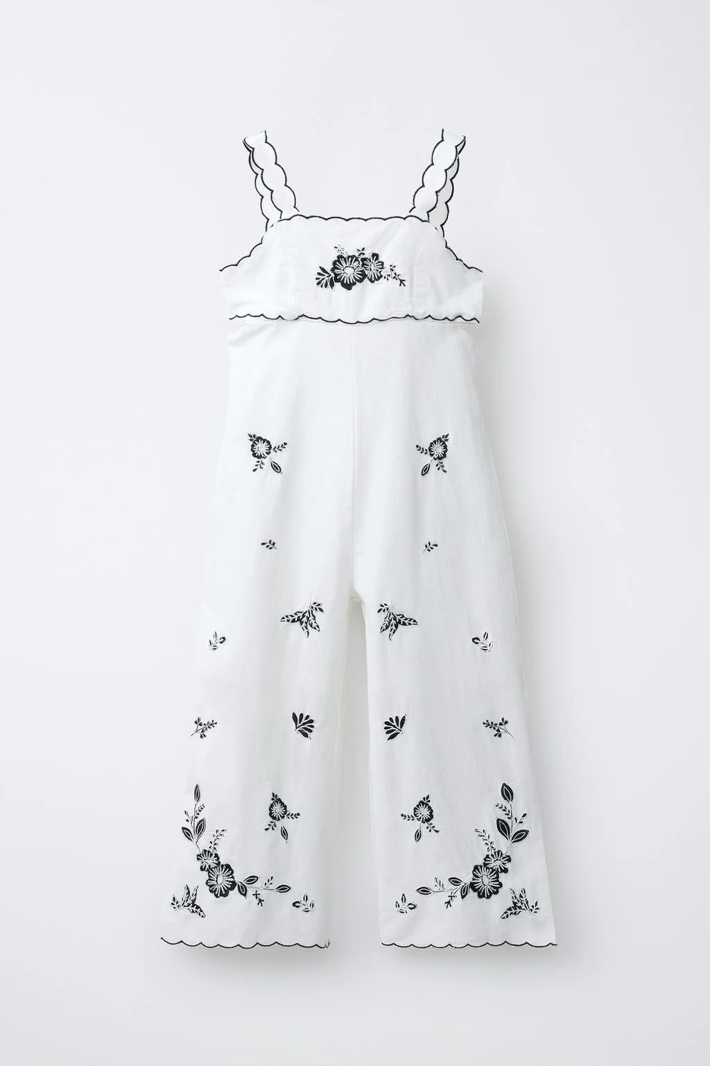 Длинный комбинезон с вырезами и вышивкой из хлопка и льна — Особый случай