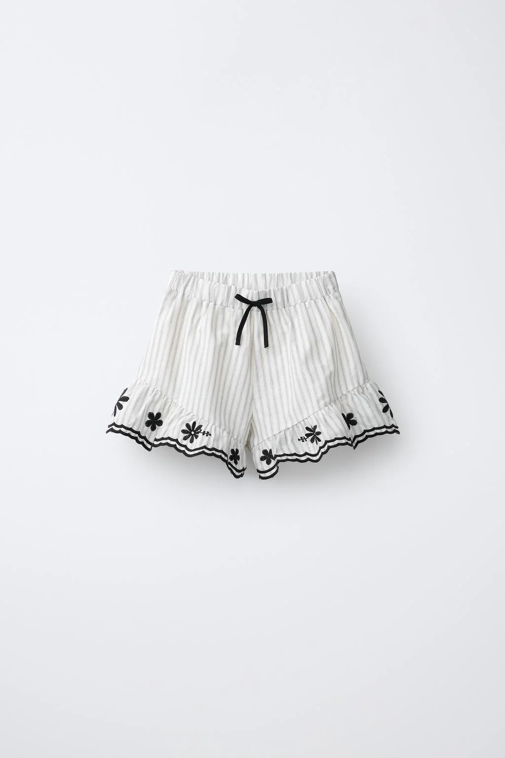 Вышитые шорты-бермуды в полоску