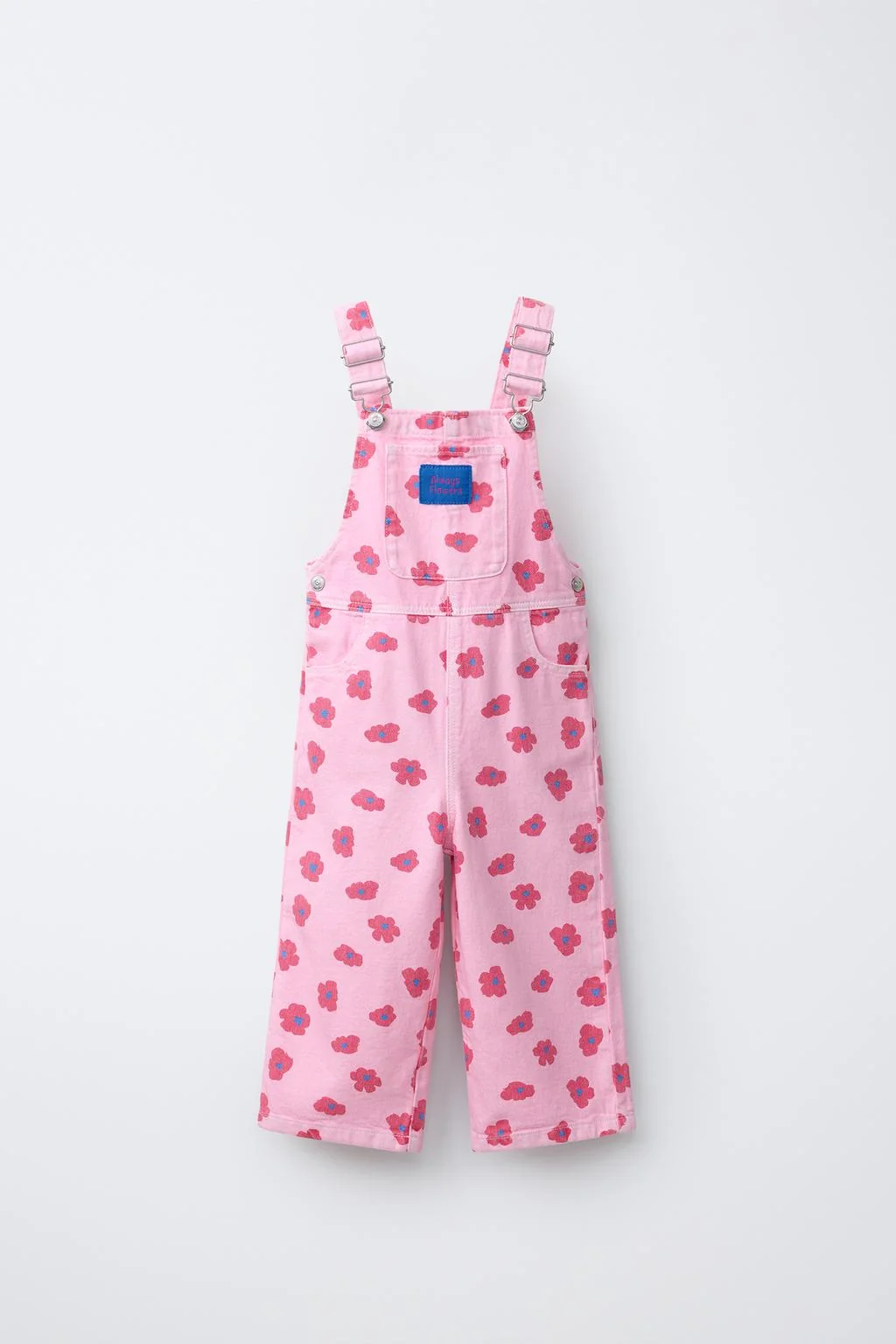 Длинный комбинезон на лямках в цветочек из твила — Блюзки | платья