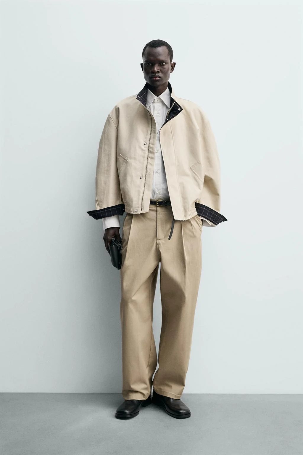 Жакет с контрастным воротником