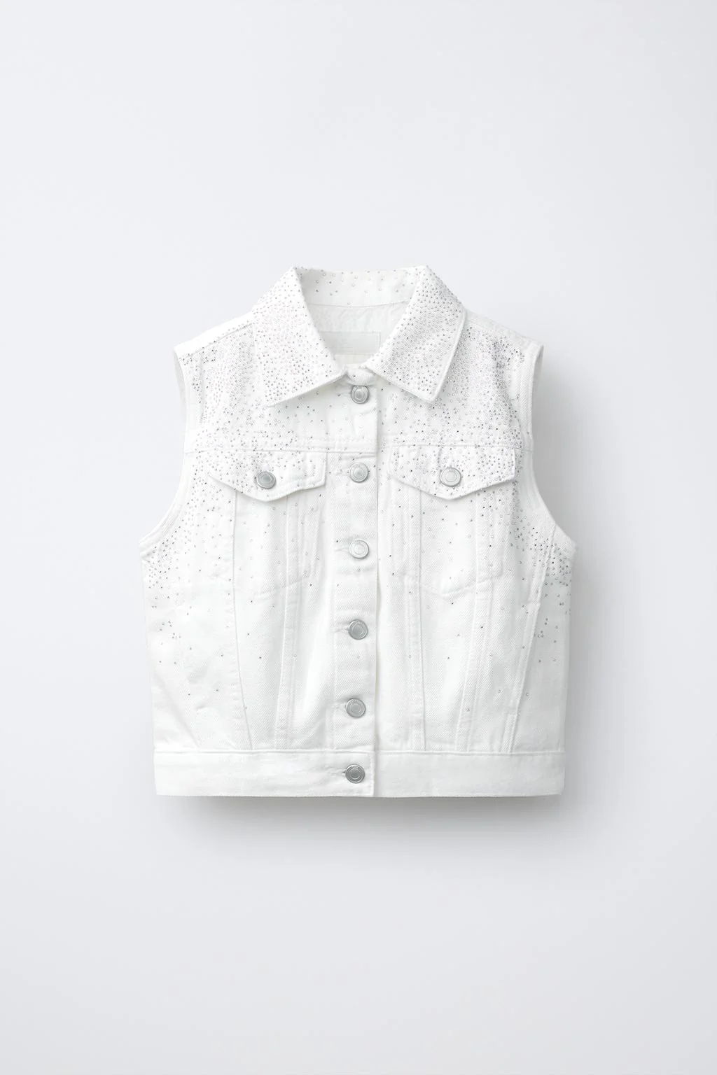 RHINESTONE DENIM WAISTCOAT