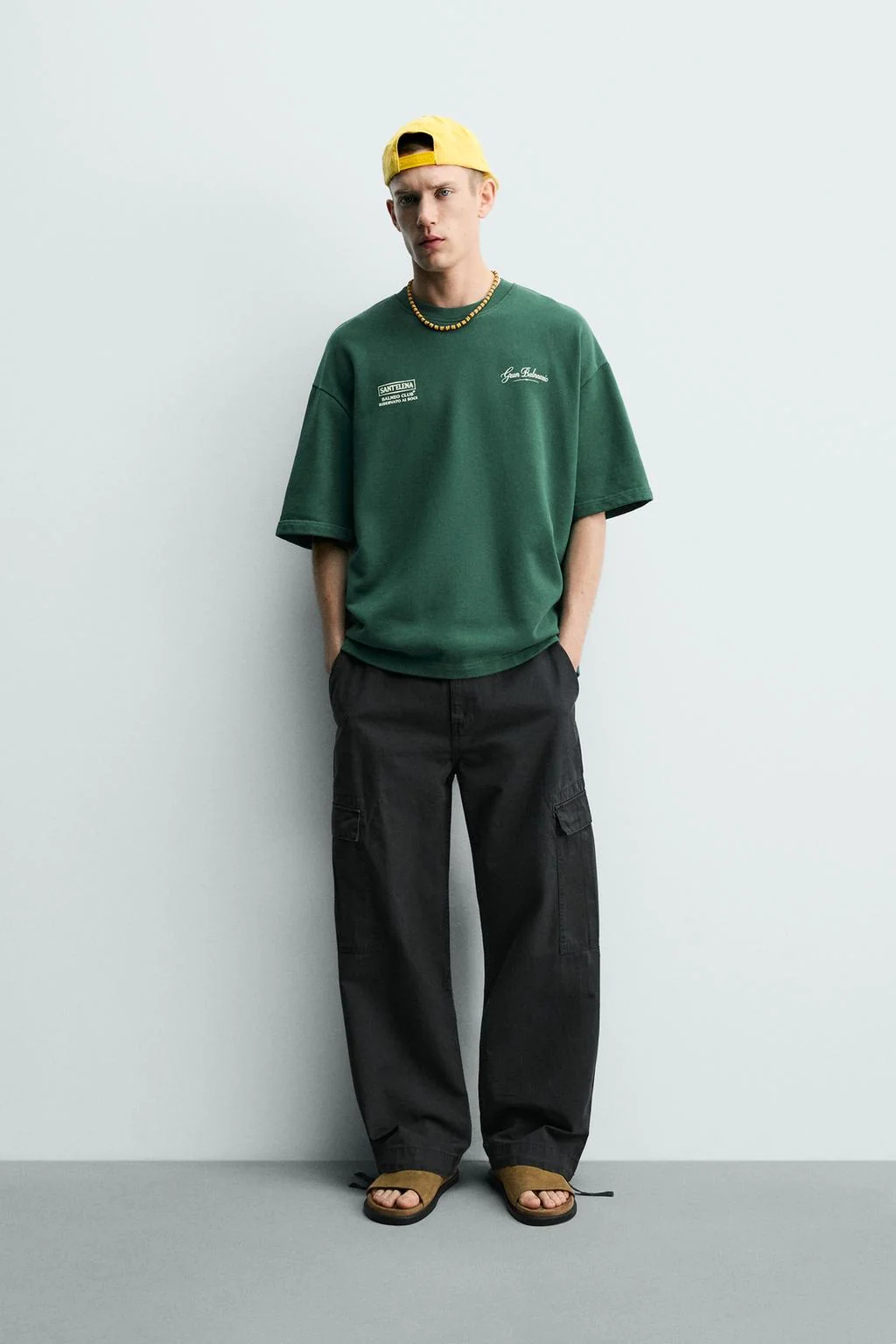 CONTRAST SLOGAN PRINT T-SHIRT