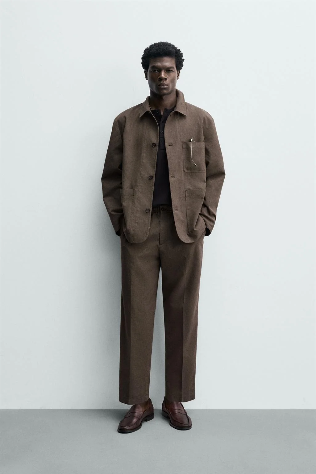RELAXED FIT HOUNDSTOOTH SUIT TROUSERS