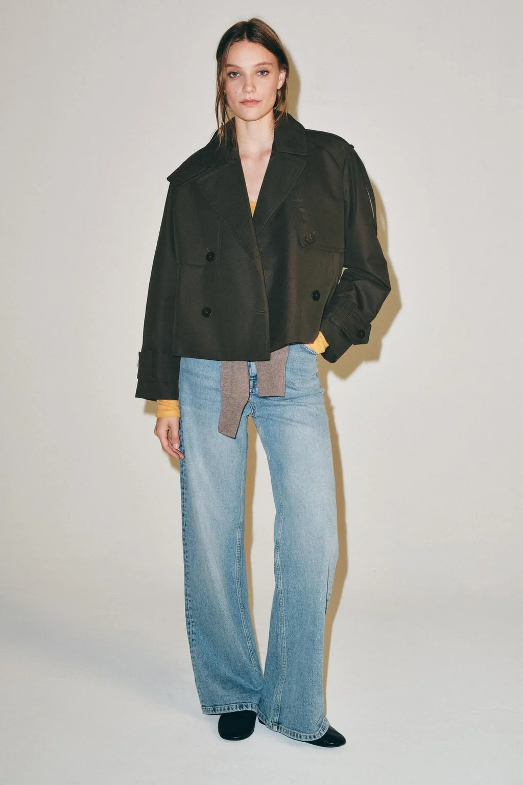 Водоотталкивающий короткий тренч ZW COLLECTION