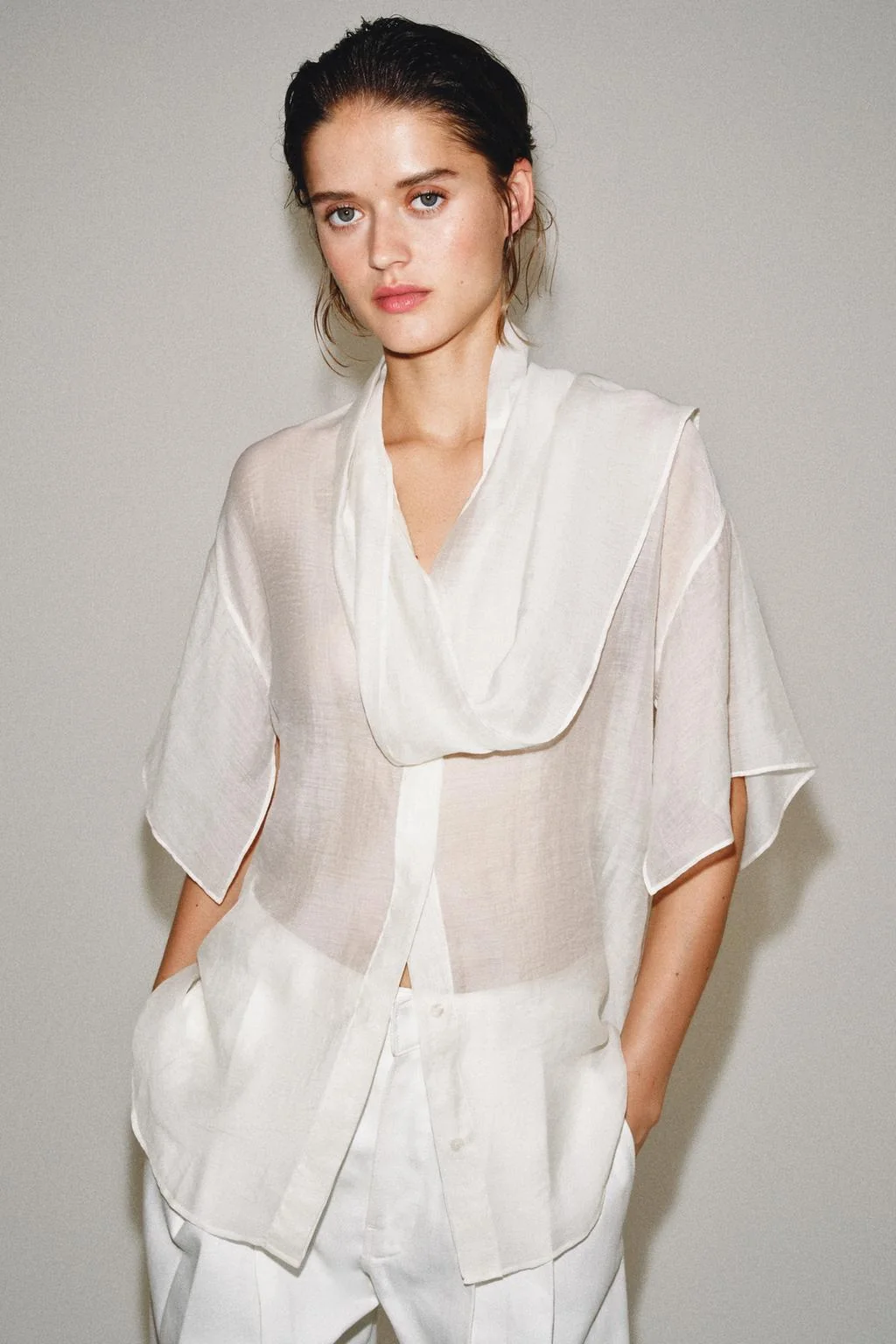 Блузка с жабо ZW Collection — Женское