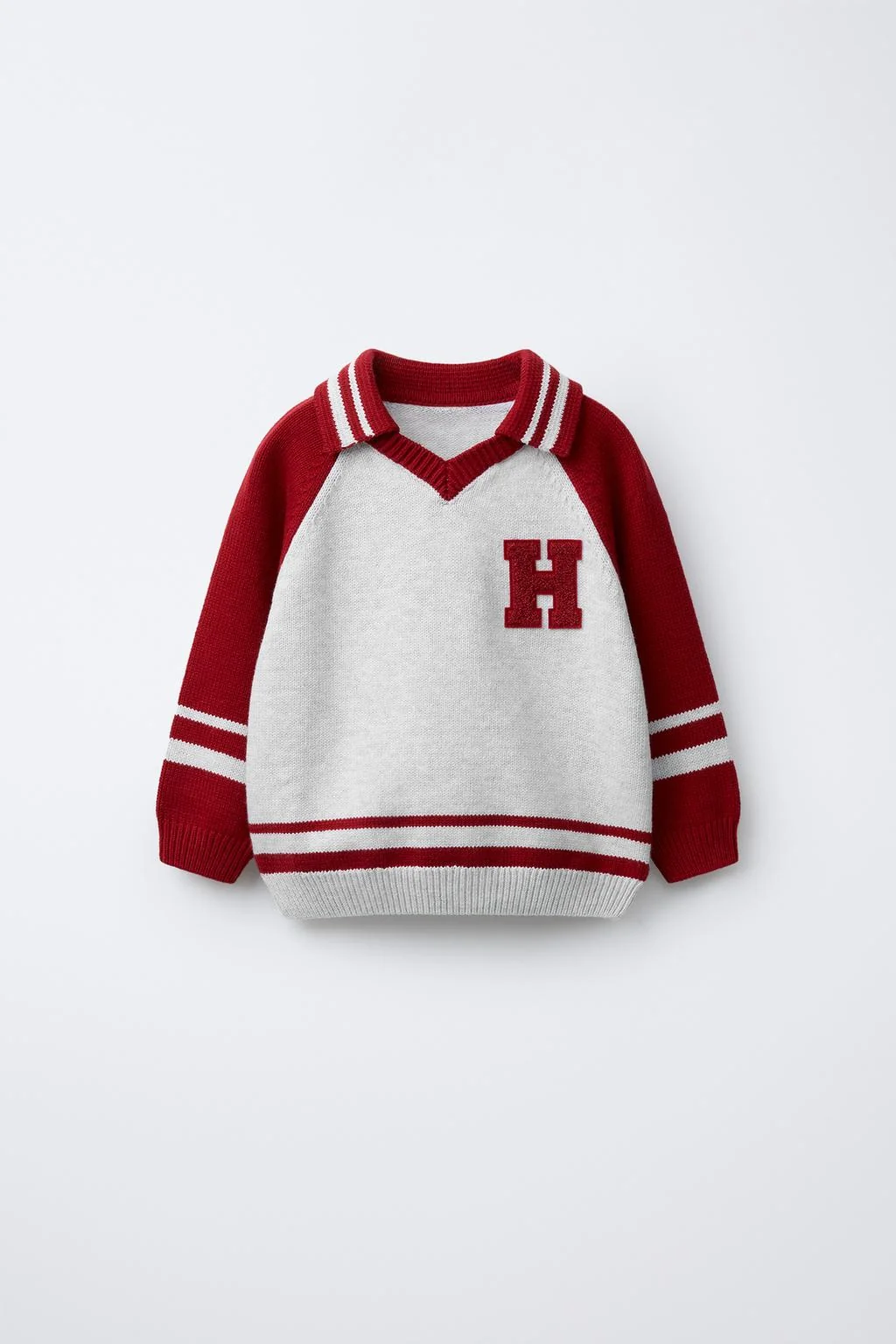 KNIT VARSITY PATCH POLO SHIRT