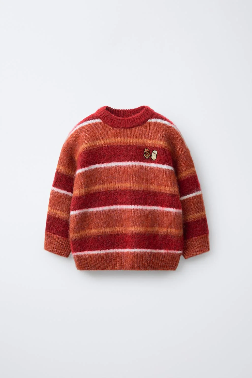 STRIPED EMBROIDERED KNIT JUMPER