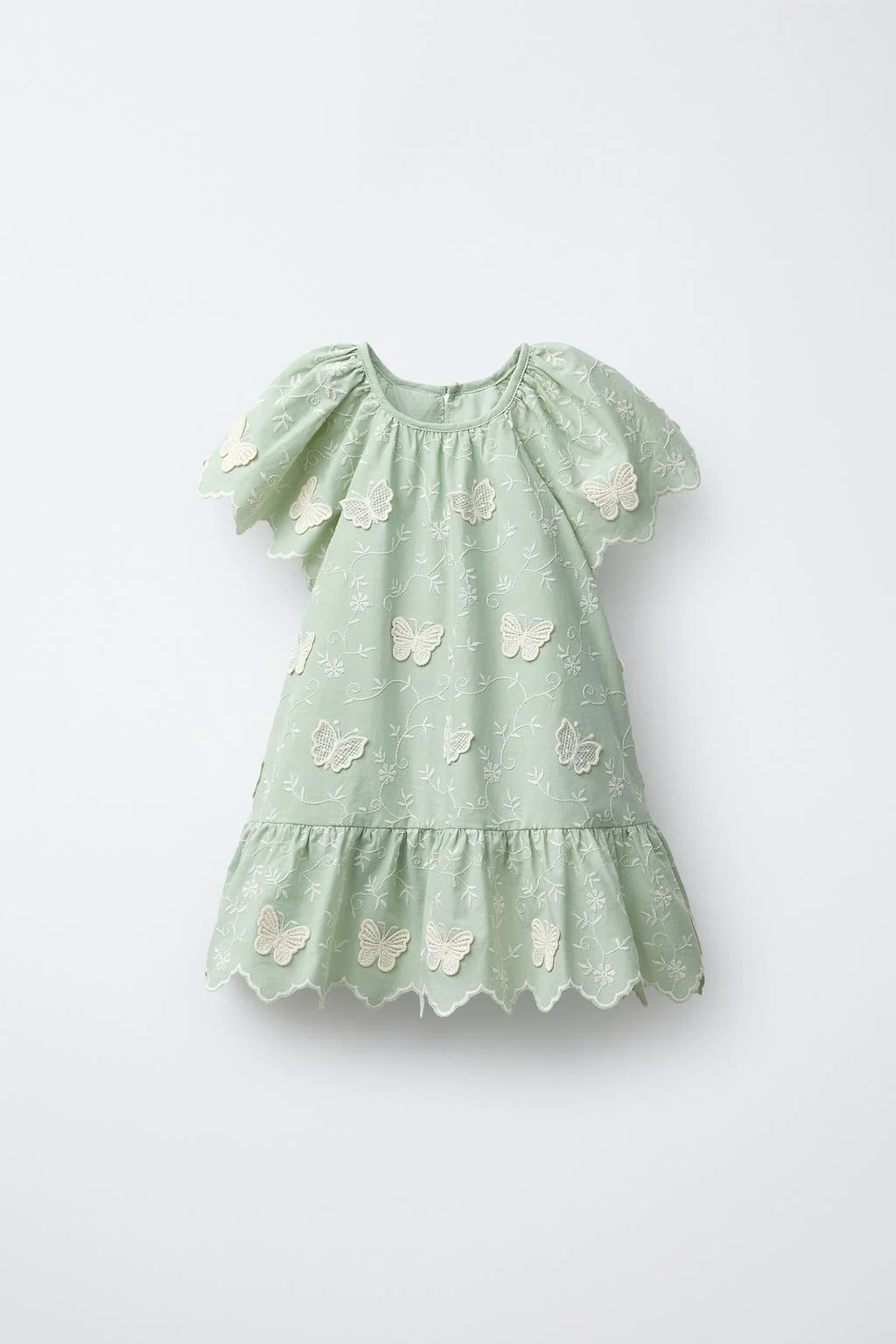 EMBROIDERED BUTTERFLY DRESS