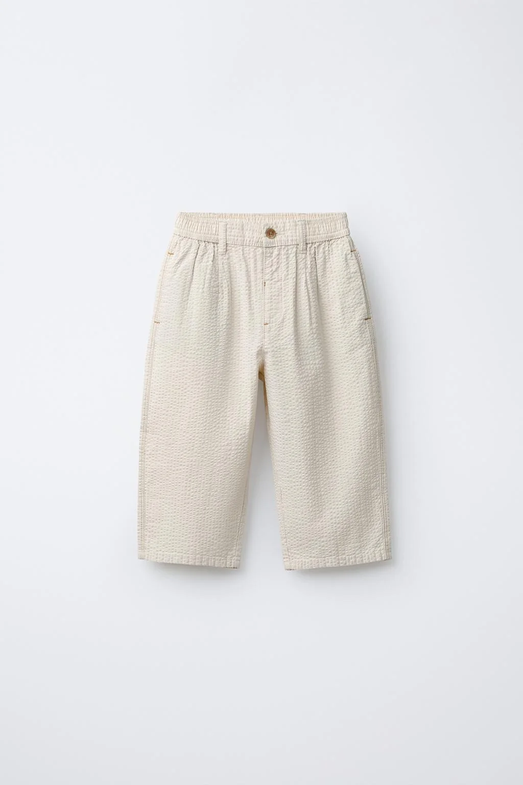 EMBROIDERED BIRD SEERSUCKER TROUSERS