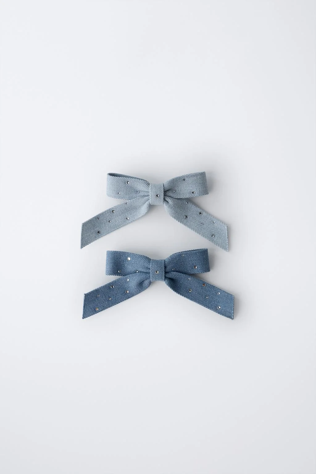 PACK OF TWO RHINESTONE BOW HAIR CLIPS