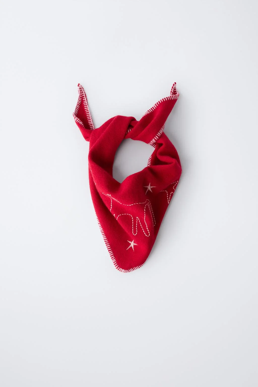EMBROIDERED KNIT BANDANNA