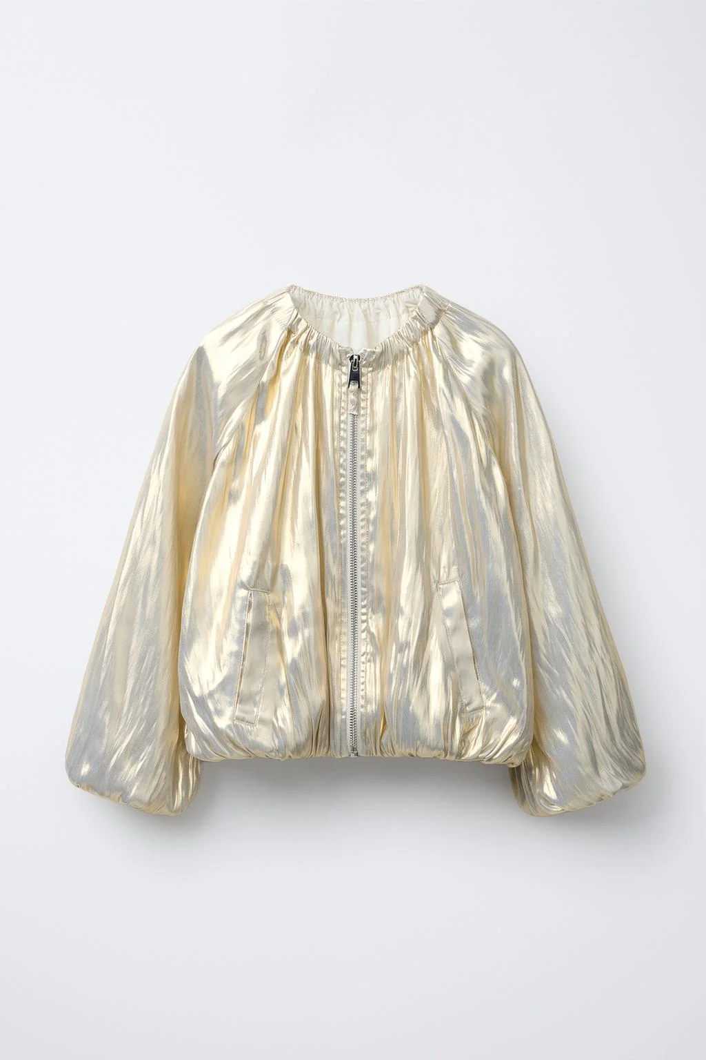 METALLIC-EFFECT BOMBER JACKET