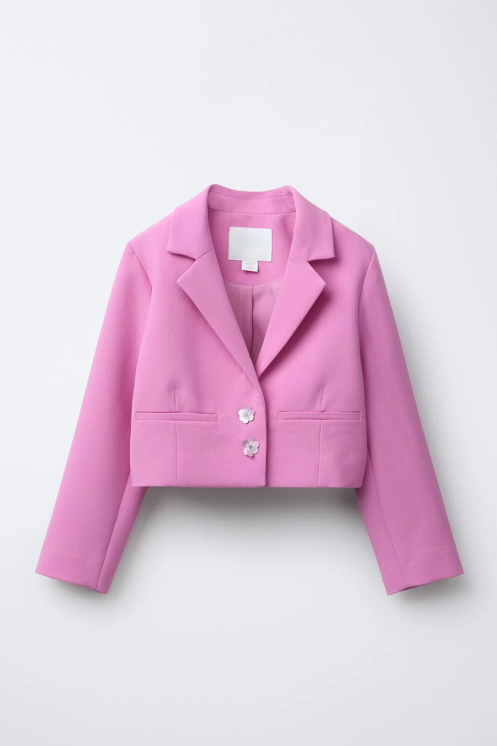 CROPPED BLAZER WITH JEWEL BUTTONS