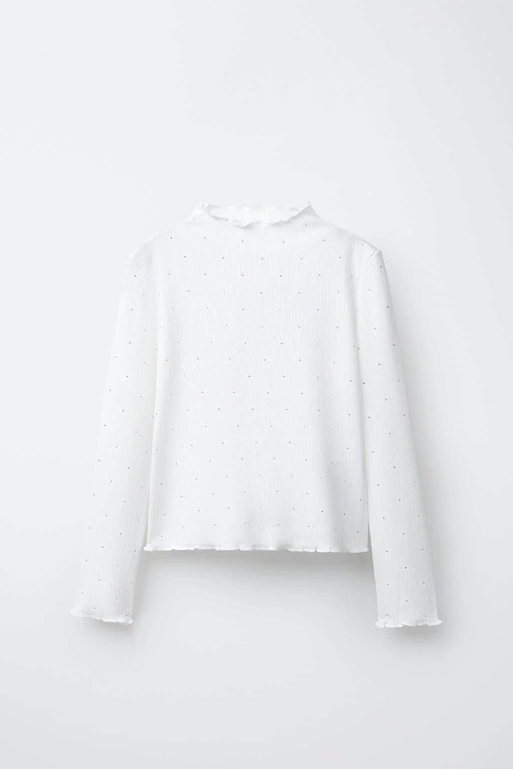 RIBBED T-SHIRT WITH RHINESTONE APPLIQUÉ