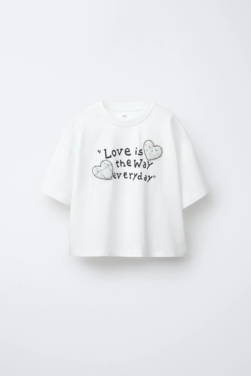 TEXT AND STAR PATCH T-SHIRT