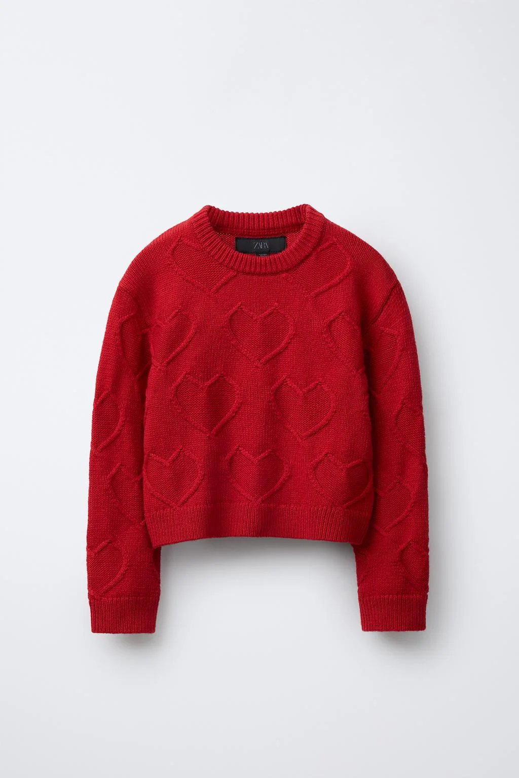 KNIT JUMPER WITH EMBROIDERED HEARTS