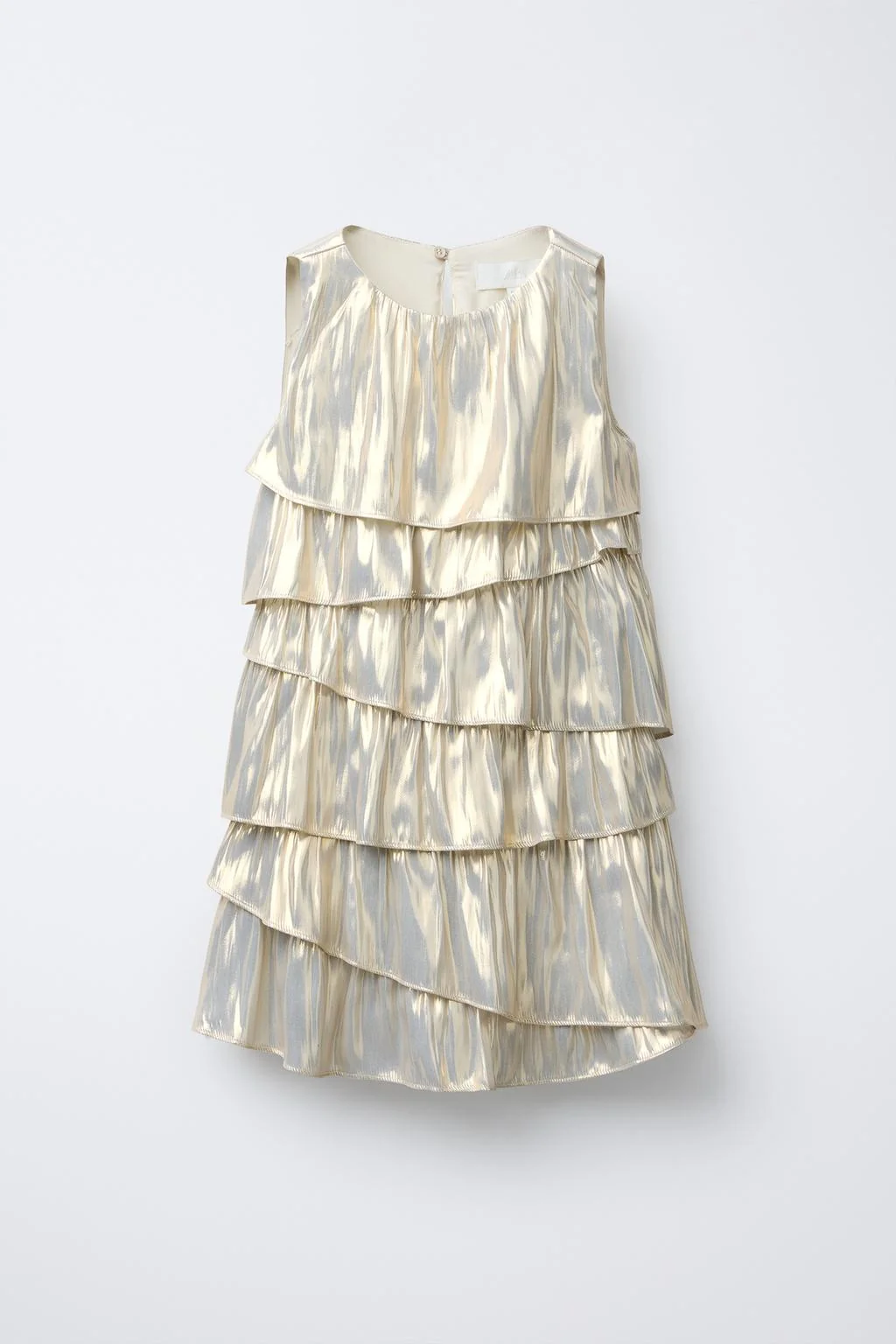 METALLIC EFFECT RUFFLE DRESS