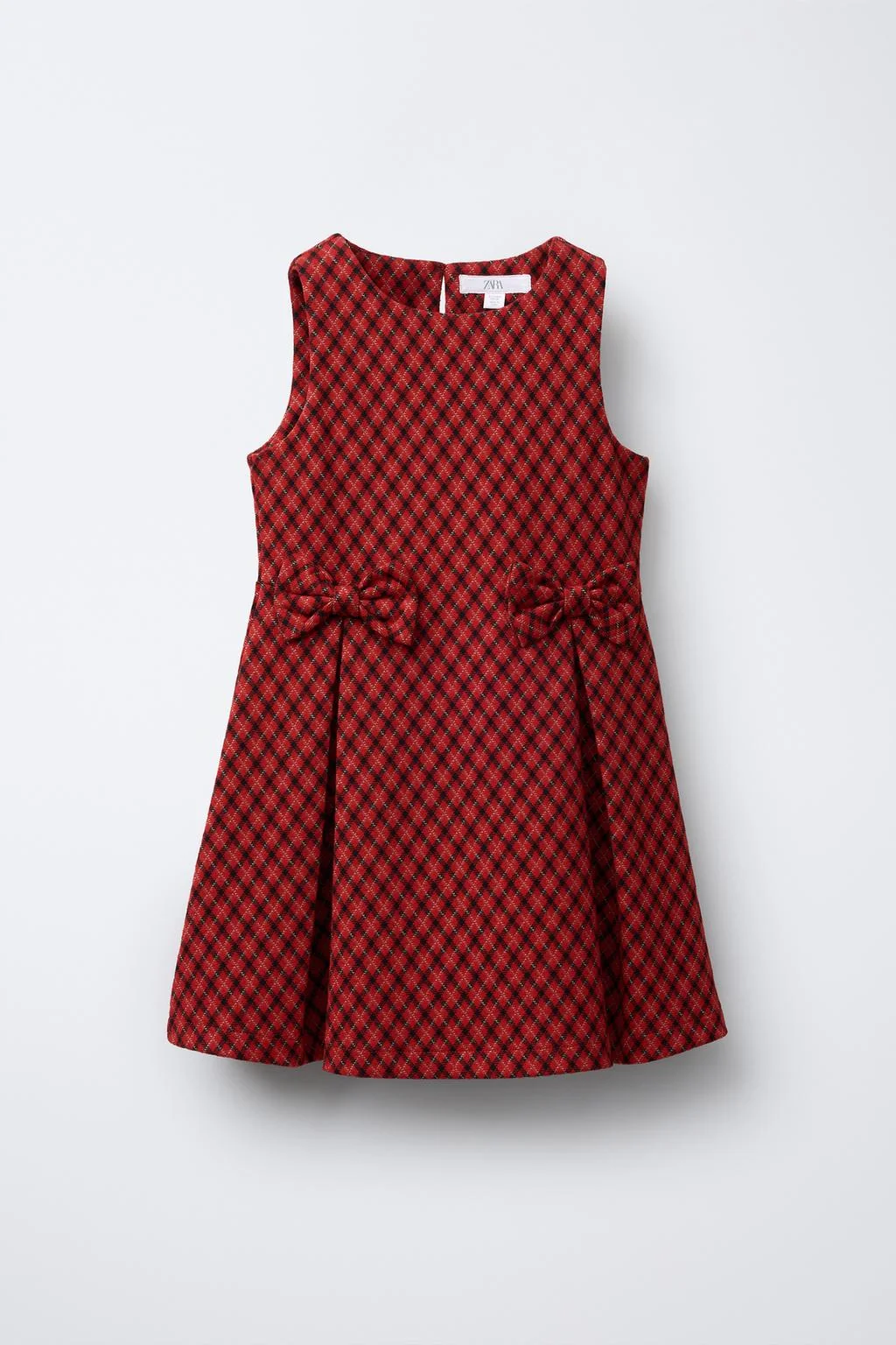 CHECKED DRESS WITH BOWS