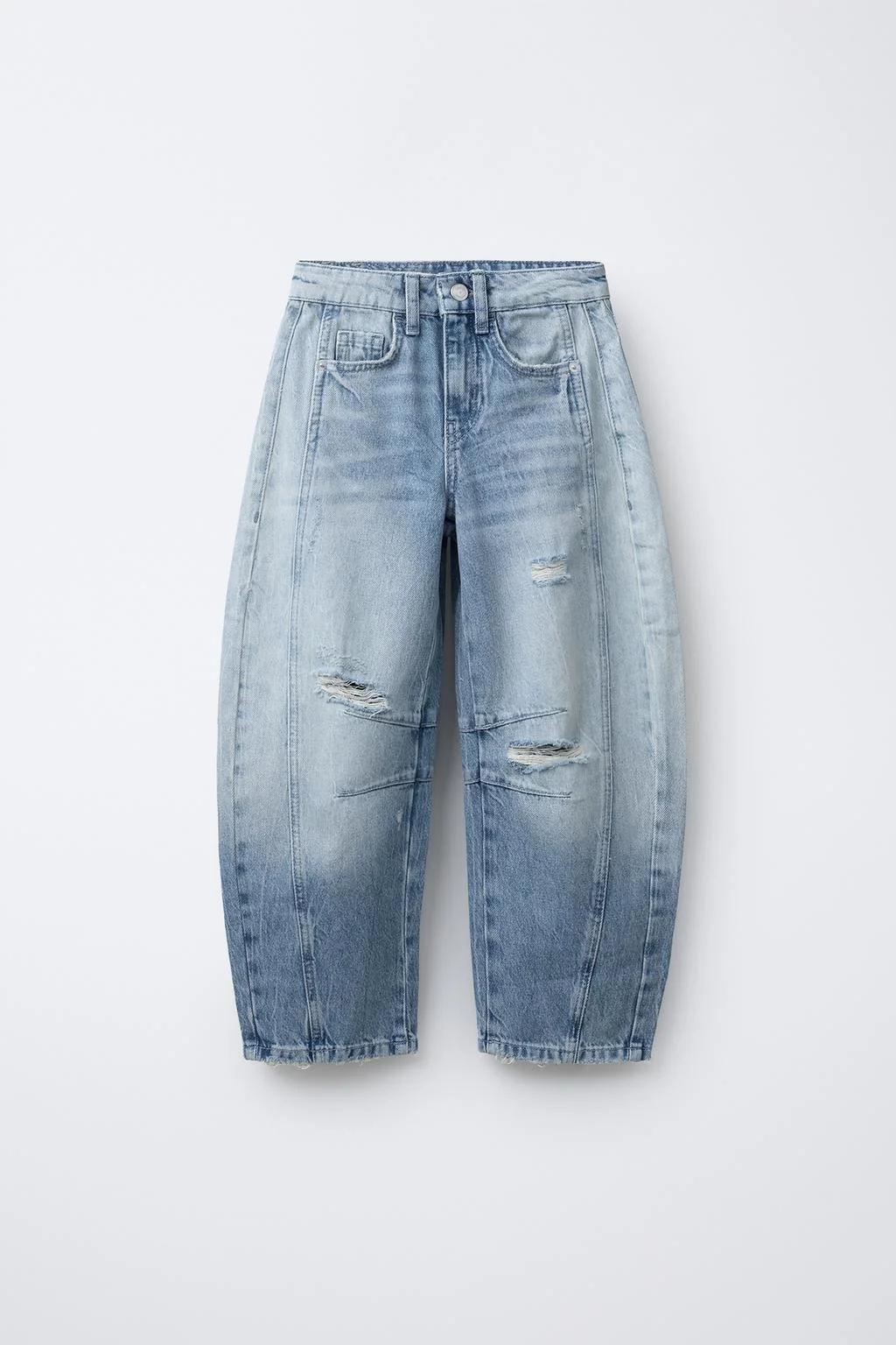 RIPPED BARREL JEANS