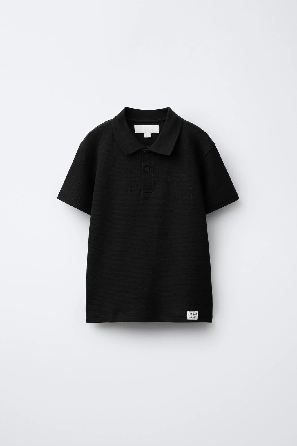 TEXTURED POLO SHIRT WITH LABEL