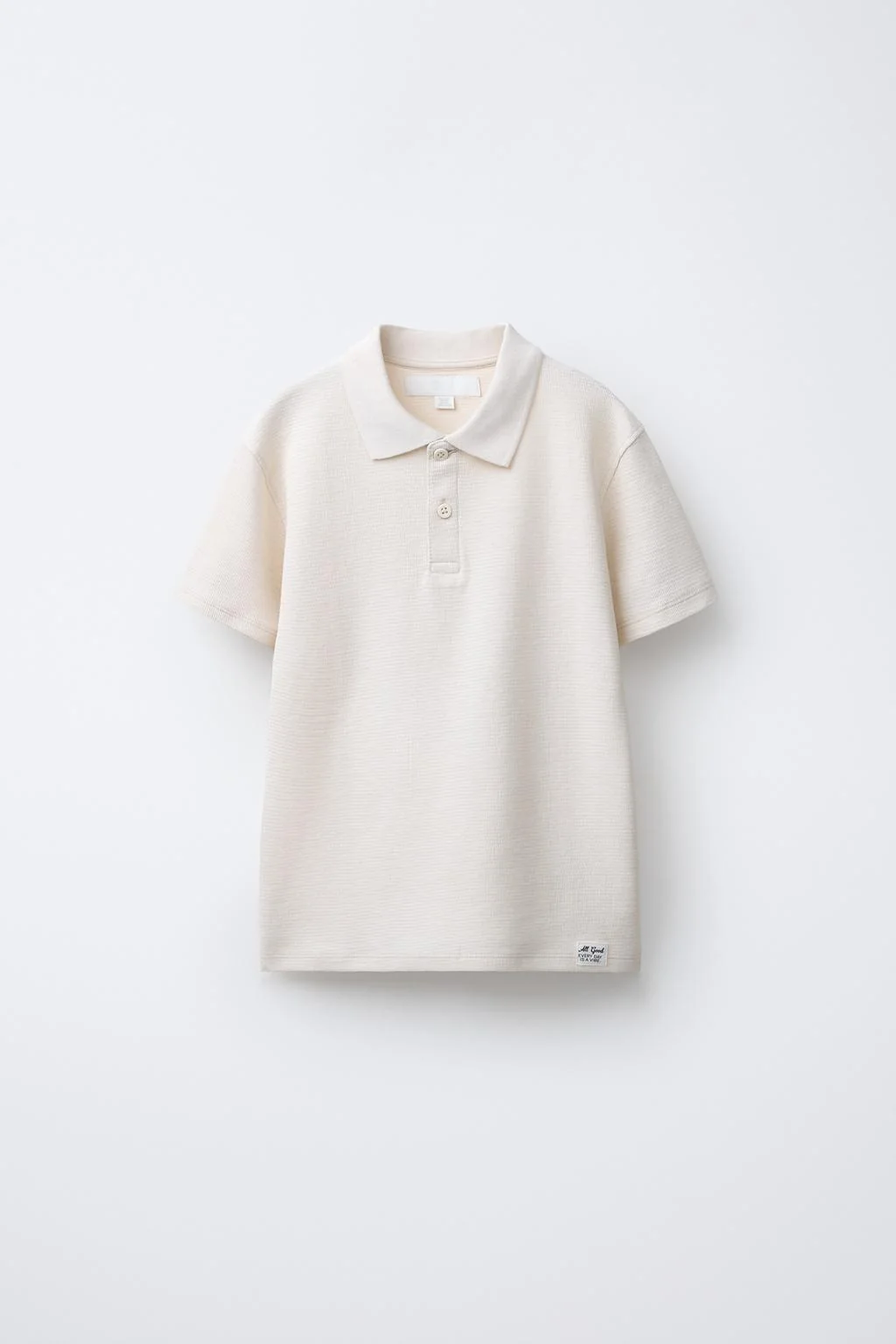TEXTURED POLO SHIRT WITH LABEL