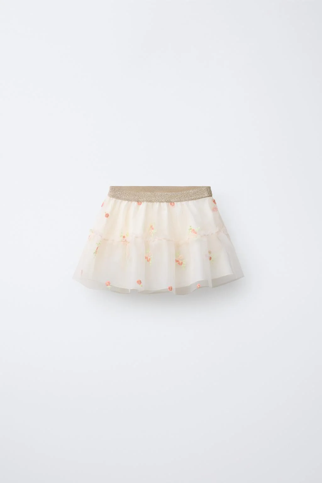 EMBROIDERED FLORAL TULLE SKIRT