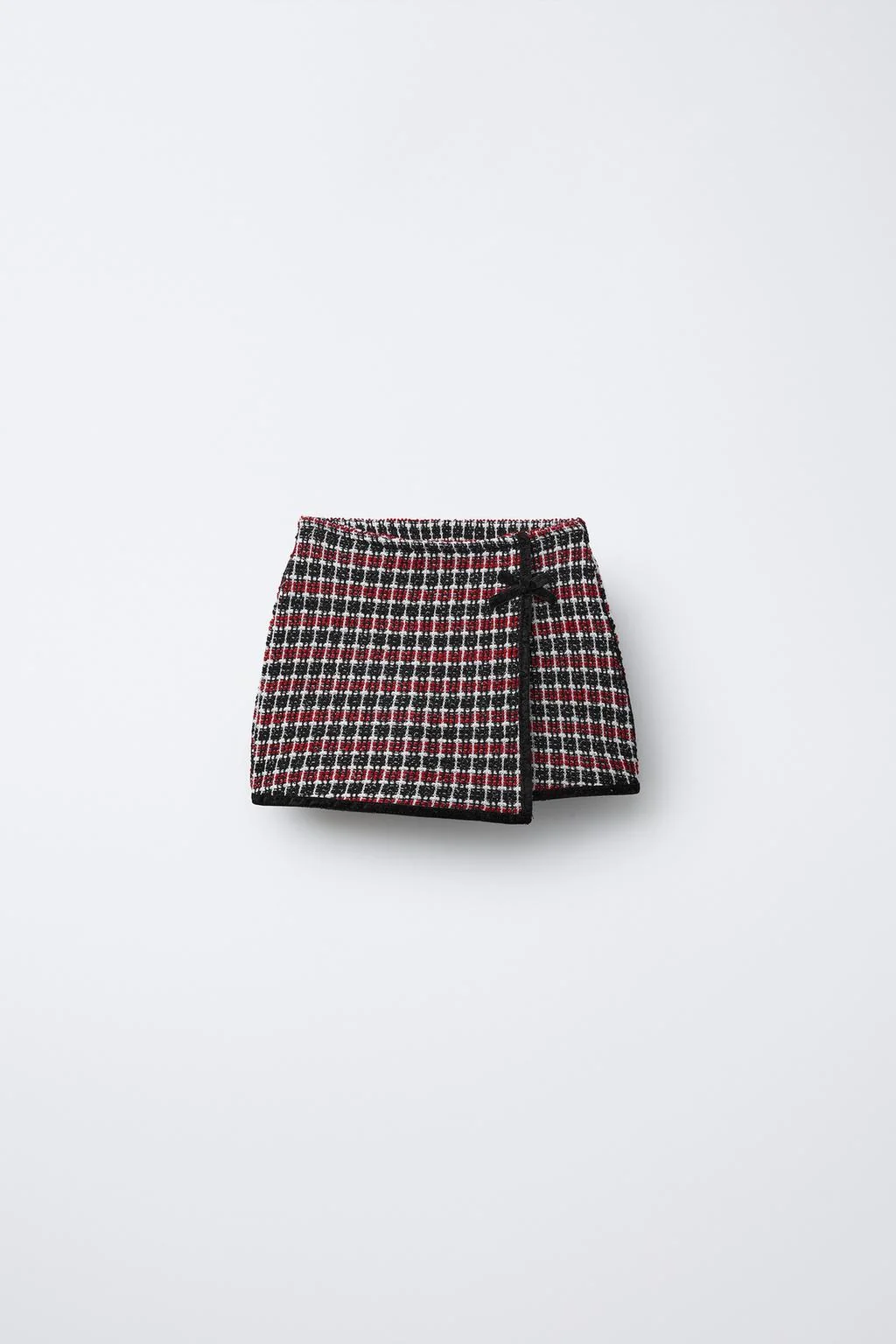 TEXTURED VELVET BOW SKIRT