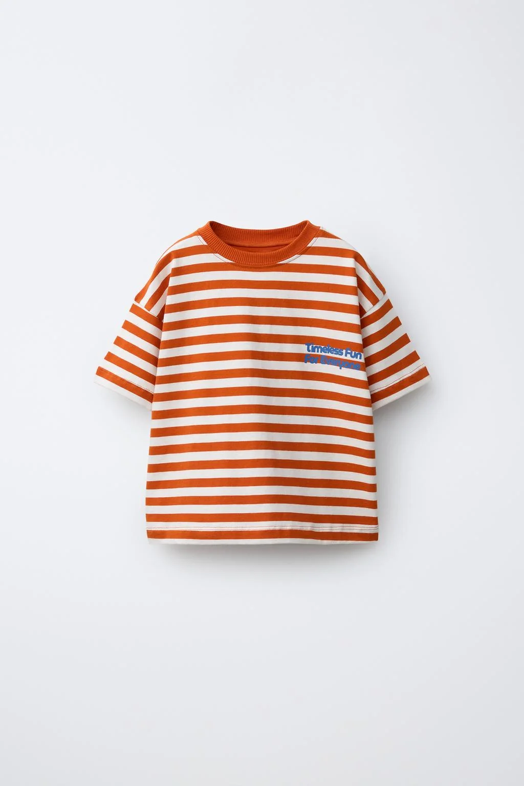 STRIPED T-SHIRT WITH SLOGAN