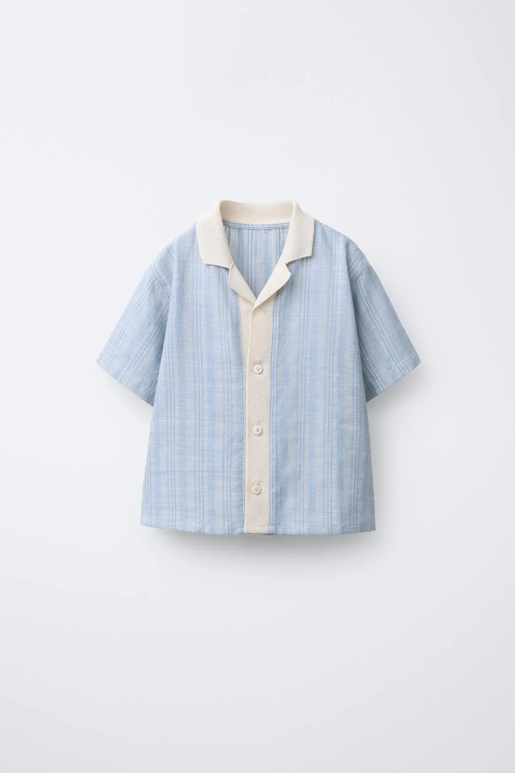 STRIPED COTTON AND LINEN SHIRT