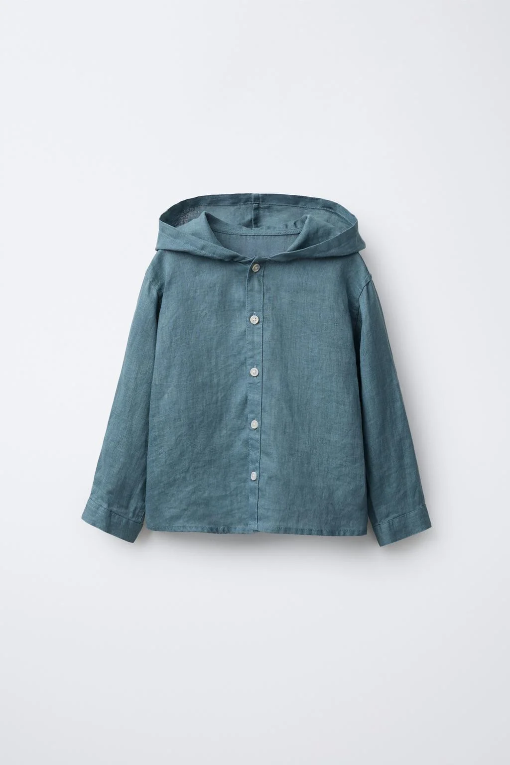 100% LINEN HOODED SHIRT