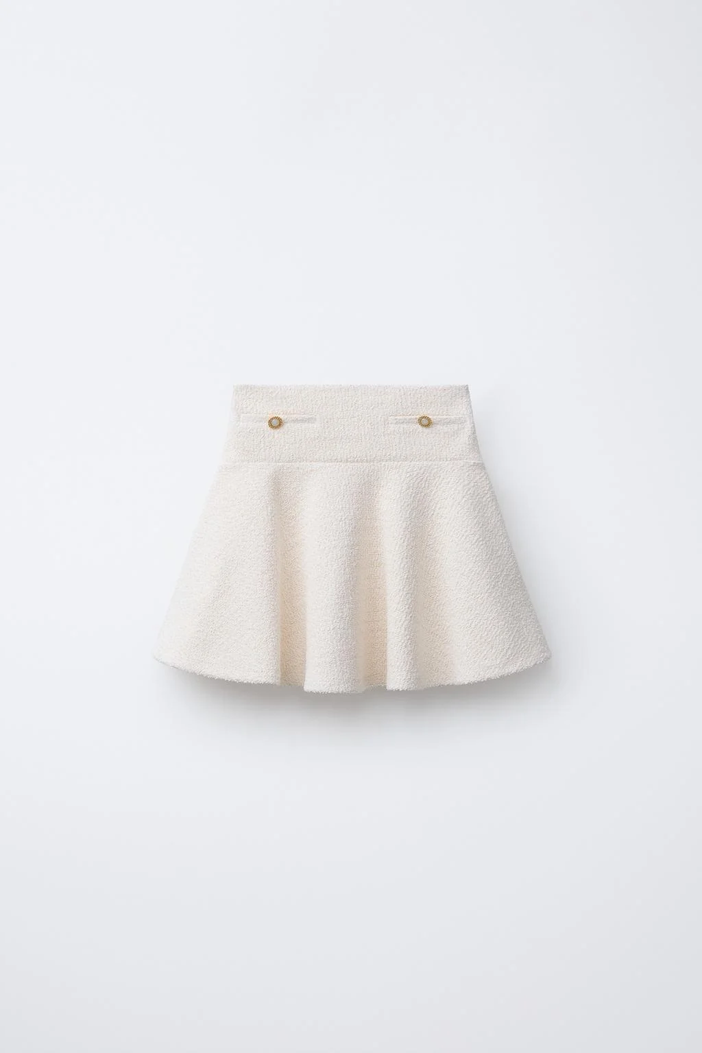 JEWEL BUTTON STRUCTURE MIDI SKIRT