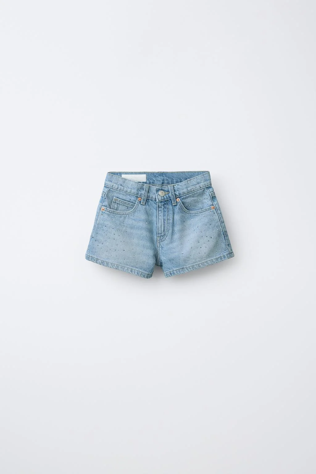 DENIM BERMUDA SHORTS WITH RHINESTONES
