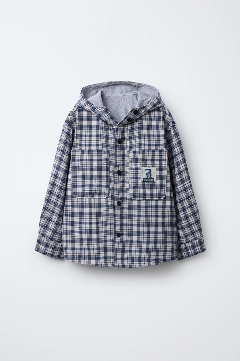CHECK OVERSHIRT WITH HOODIE