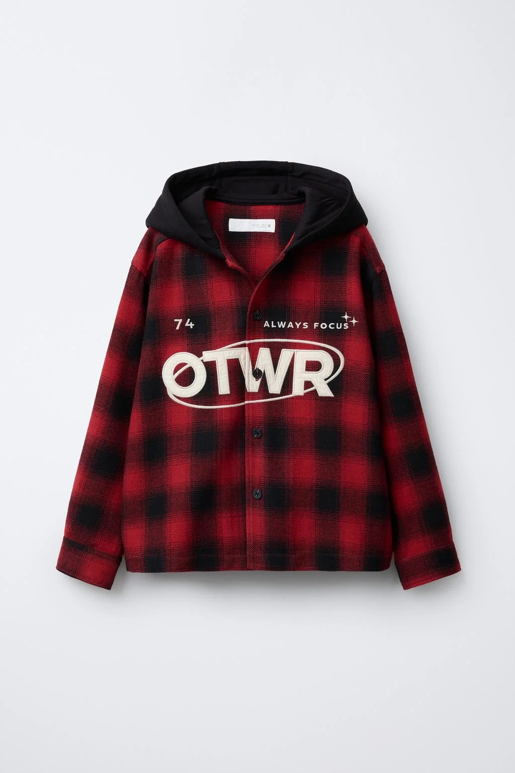 HOODED CHECK OVERSHIRT