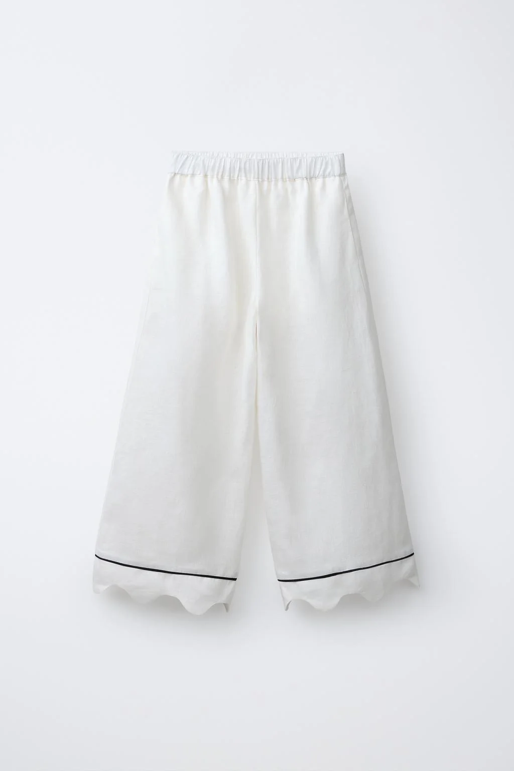 WAVE HEM WIDE-LEG TROUSERS
