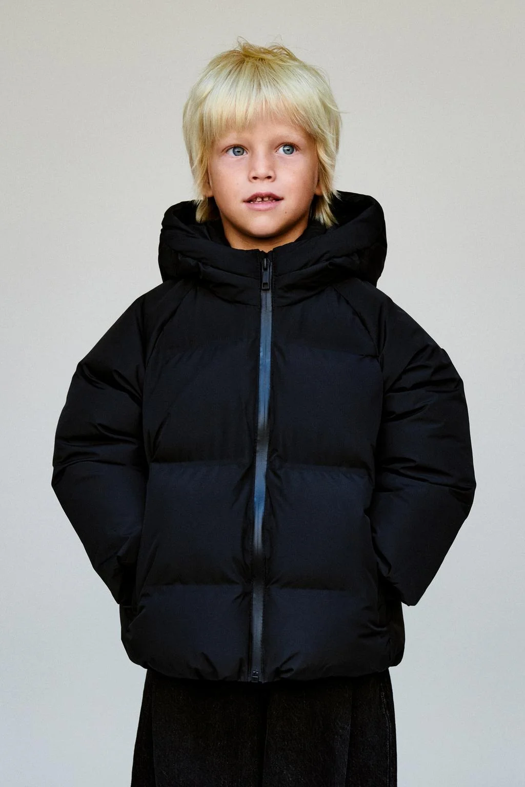 WATER-REPELLENT HOODED PUFFER COAT