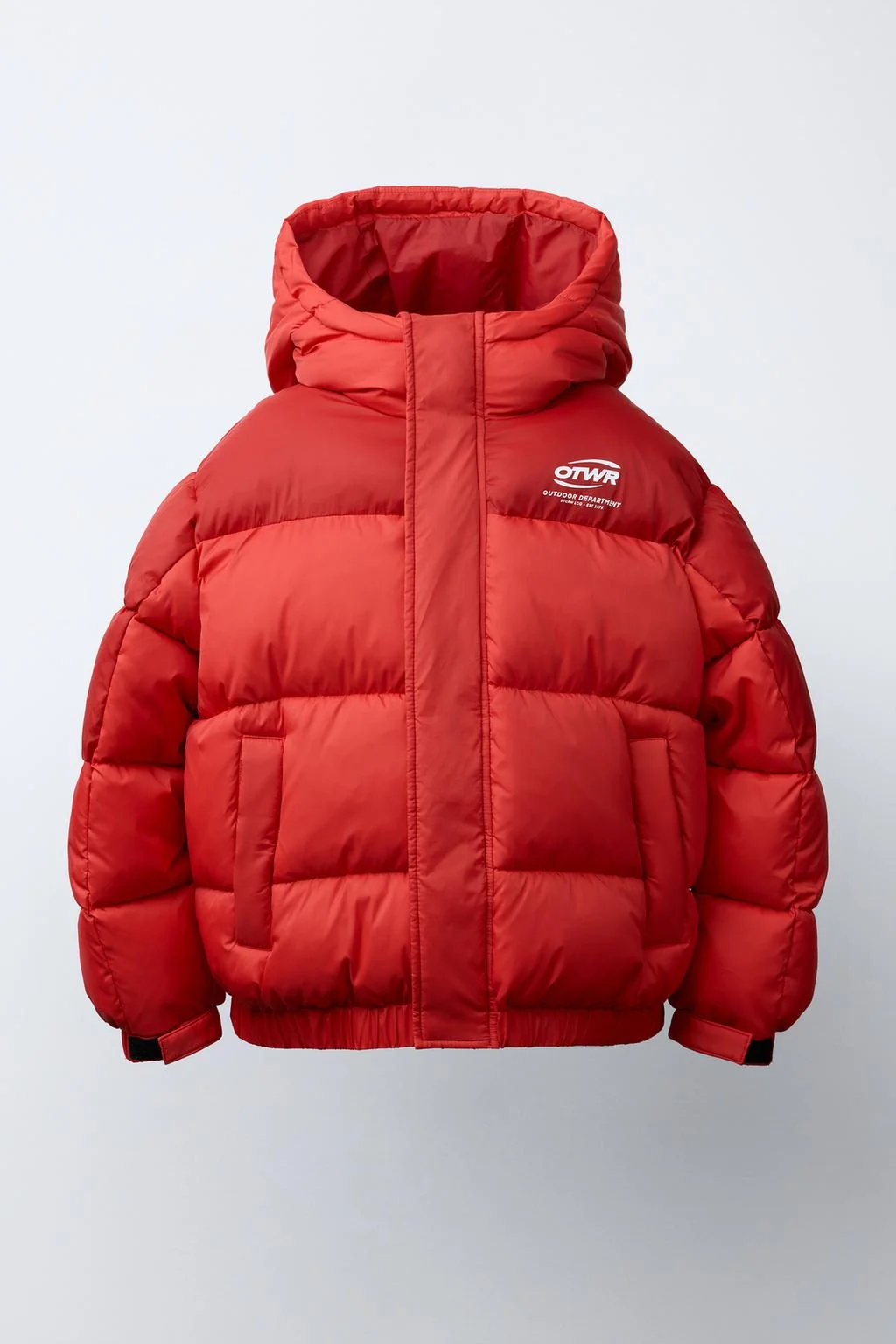 TEXT PRINT PUFFER COAT