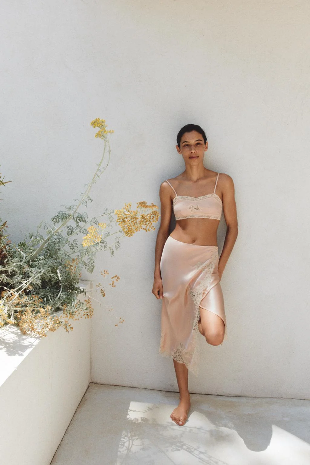 100% SILK EMBROIDERED LACE BRA