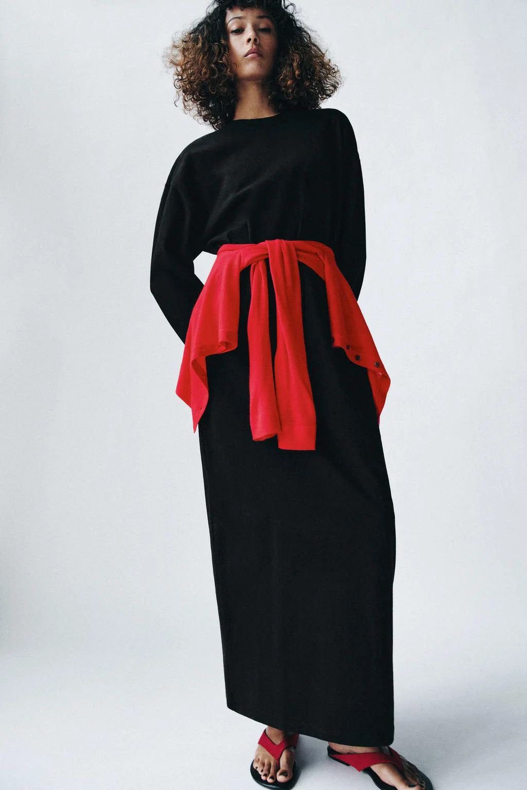 Длинное хлопковое платье