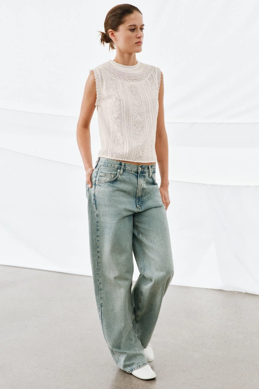 ZW COLLECTION вышитый топ без рукавов