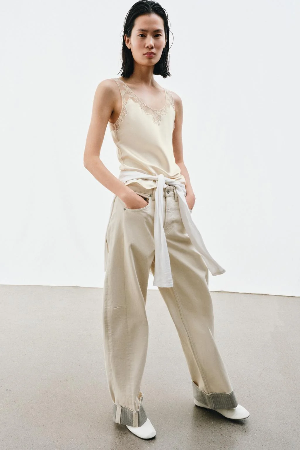 Коллекция Zw атласный кружевной топ — В ПРОЦЕССЕ