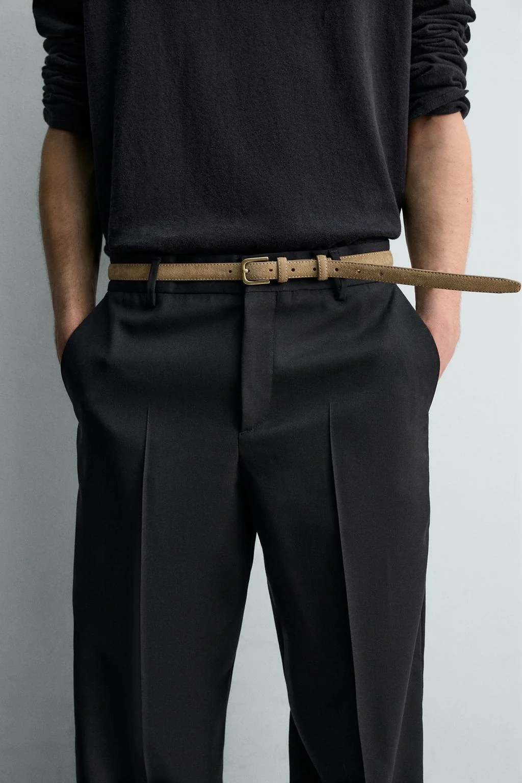 Раздельный ремень из замши