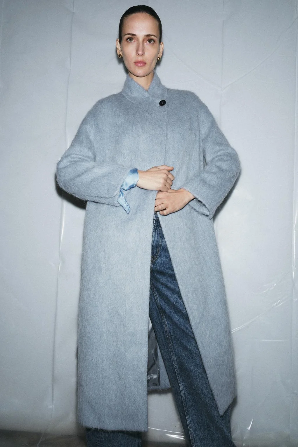 Straight coat with manteco wool ZW COLLECTION
